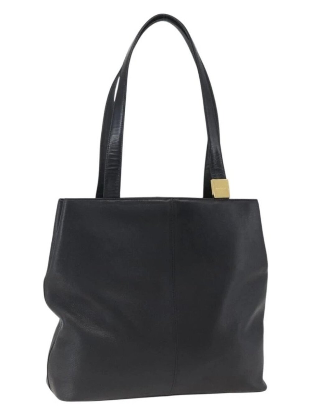 BURBERRY Tote Bag Leather Black Gold - Picture 2 of 16